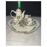 Miniature holiday childs tea set