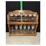 Vintage spice rack and bottles