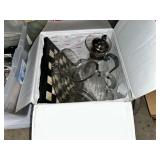 Cardboard Box with Glass Pitchers, Decanter, and Decorative Tray