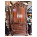 Modern armoire with adjustable shelves