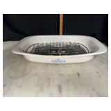 Corningware blue cornflower roasting pan with roasting rack