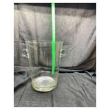 Clear Glass Ice Bucket with Side Handles