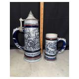 2 vintage Avon mountain wildlife beer steins