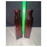 Pair of Ruby flash bud vases