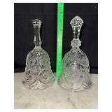 2 cut crystal bells