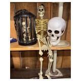 Skeleton and other Halloween decorations