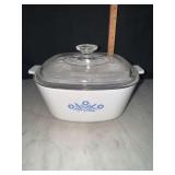 Corningware blue cornflower 10cup baking dish with lid