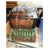 Metal wall decor and small trunk