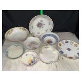 8 hand painted and decorated bowls and saucers- Bavaria, Nippon, Germany