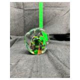 Art Glass Paperweight with Underwater Fish Scene