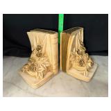 Midcentury universal statuaries chalkware floral bookends