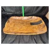 Carved rustic wooden bowl