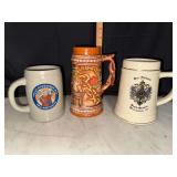 3 souvenir beer mugs