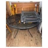 Wrought Iran table and folding chairs
