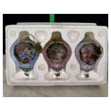 3 Bradford editions Lisa Jane’s enchanted garden Christmas ornaments
