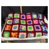Granny square crochet afghan