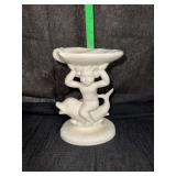 Ceramic cherub pedestal soap dish or trinket dish