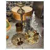 Brass and other metal wall sconces and candle holders