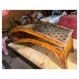 Yellow Metal Perforated Platform Stand