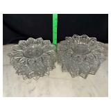 Federal glass petal clear pressed glass bread and butter plates