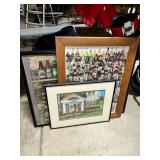 Framed puzzles and golf print