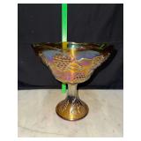 Carnival amber grape pattern compote