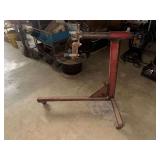 Red Metal Engine Stand with Adjustable Mounting Head