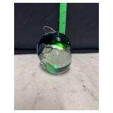Art glass dolphin paperweight with controlled bubbles