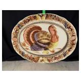 Vintage Japan hand painted embossed turkey platter