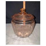 Pink depression cracker jar