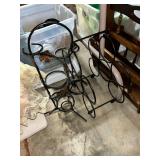 Wrought Iron Wine Rack with Leaf Accents