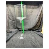 Clear Glass Pedestal Cylinder Vase