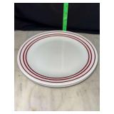 4 Corelle Ruby red pattern dinner plates