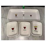 Rae Dunn Amour vanity tray set