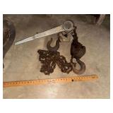 Ratchet Chain Hoist Puller with Hooks and Link Chain