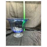 Blue and clear centerpiece bowl