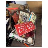 Assorted License Plates and Automotive Accessories Lot