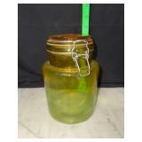 Yellow glass swing top jar canister