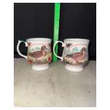 2 Queens bone china duck mugs