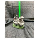 Ceramic Snowman Couple Figurine