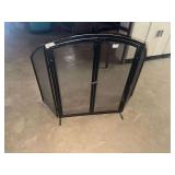 Black Metal Fireplace Screen
