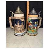 2 vintage German style beer steins