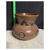 Mexican folk art pottery vase