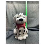 Ceramic Dalmatian Dog Cookie Jar with Red Scarf