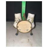 Vintage legend of the dogwood porcelain salt and pepper shakers with caddy