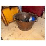 Metal Bowl with Scalloped Edge and Side Handles