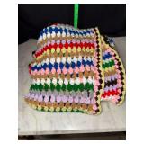 Multi colored crochet throw