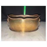 Vintage oval brass planter