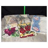 Apron and vintage printed linens