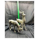 Pair of Silver-Tone Cast Metal Deer Figurines